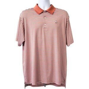 Peter Millar Summer Comfort Polo Shirt Mens Size Large Striped Stretch Polyester